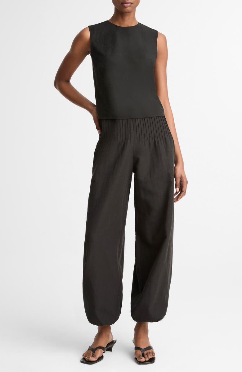 Vince Sleeveless Crop Cotton & Modal Top, Alternate, color, Black