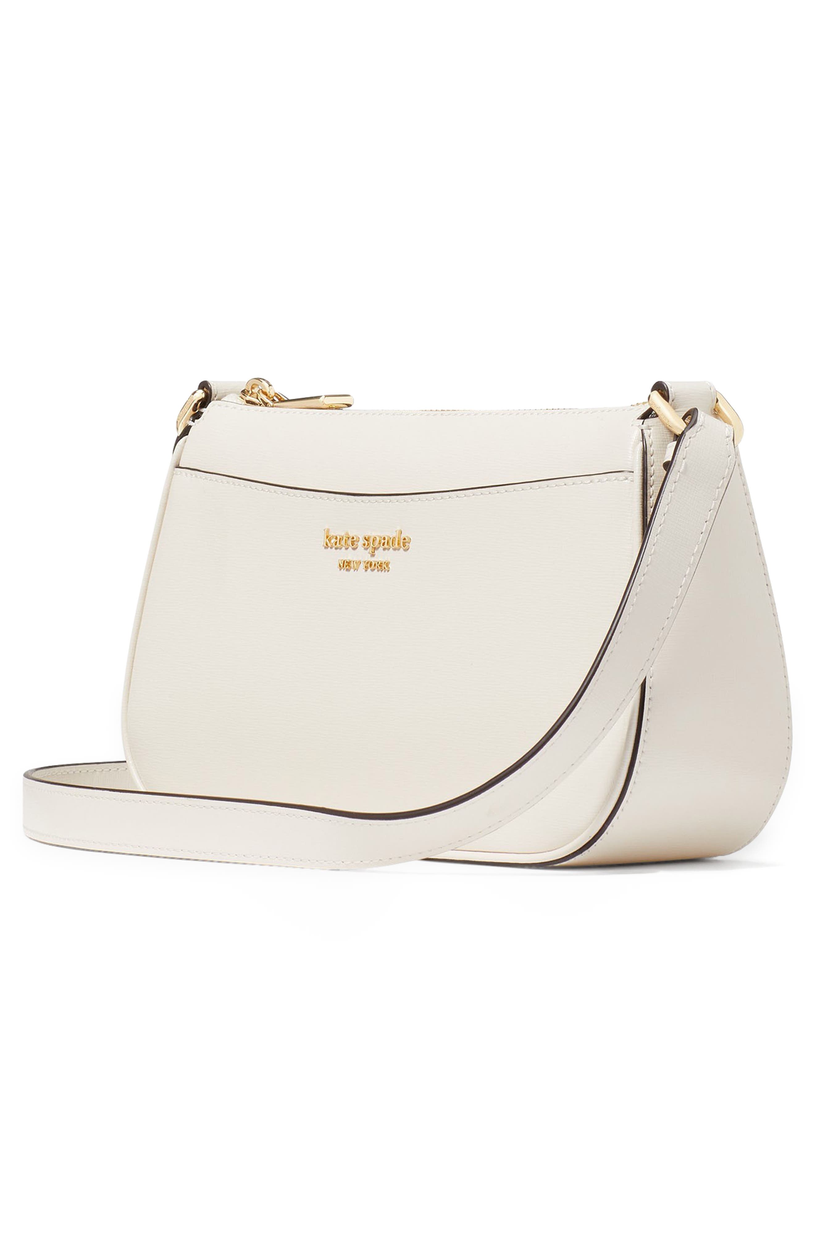 small bleecker saffiano leather crossbody bag, Alternate, color, PARCHMENT.