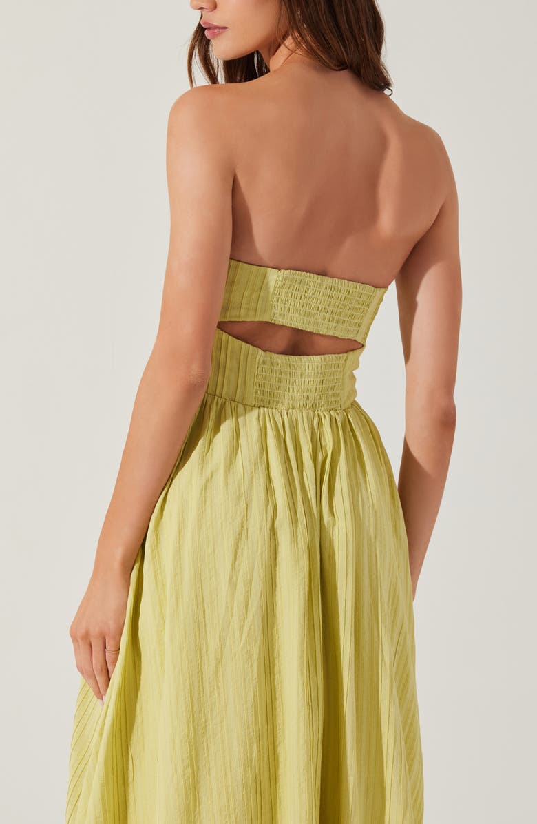 ASTR the Label Strapless Bubble Hem Dress, Alternate, color, Celery