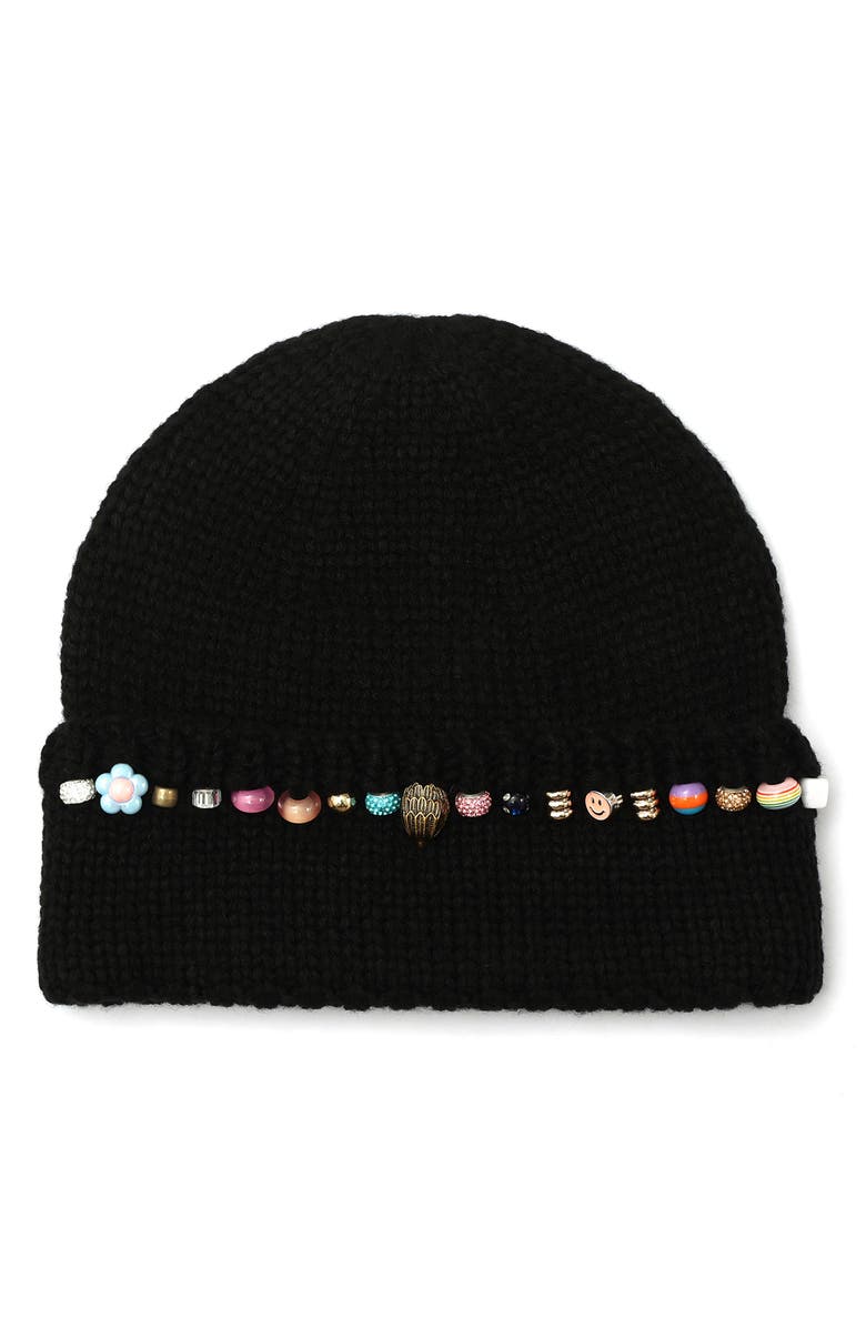 Kurt Geiger London Multibead Beanie, Main, color, Black