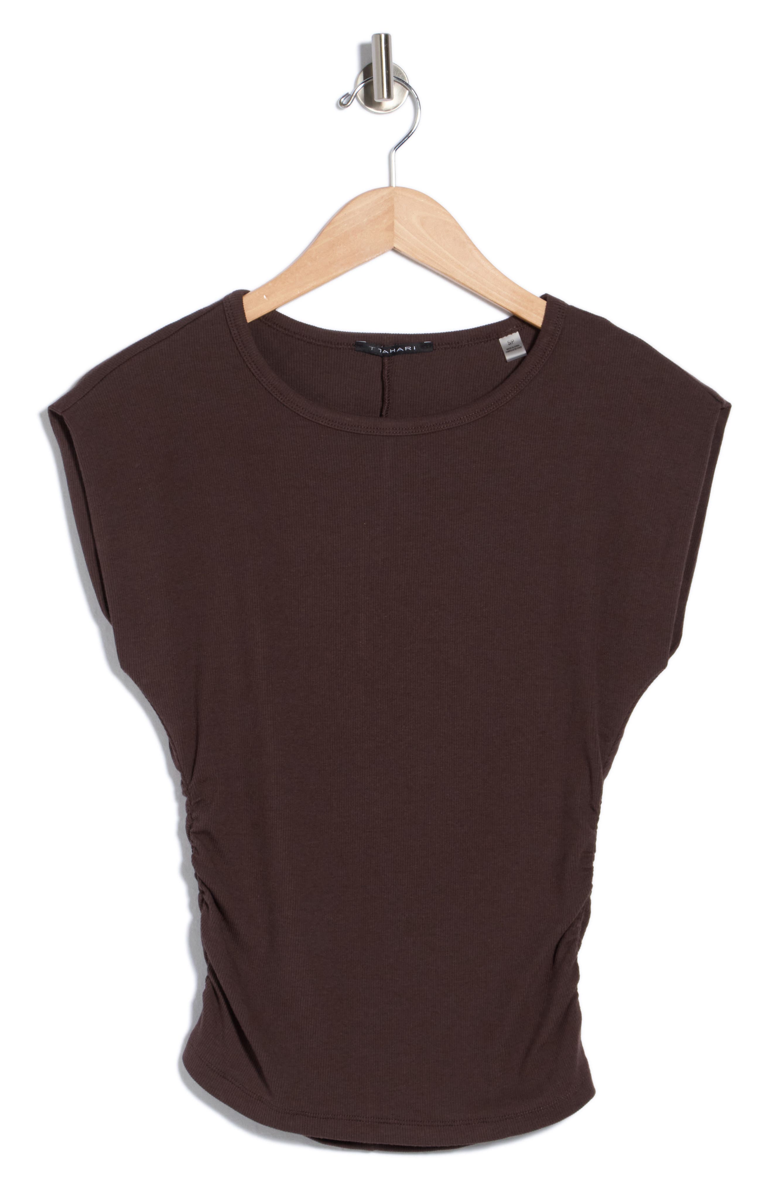 T Tahari Cap Sleeve Ribbed T-Shirt