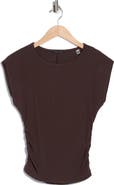 T Tahari Cap Sleeve Ribbed T-Shirt