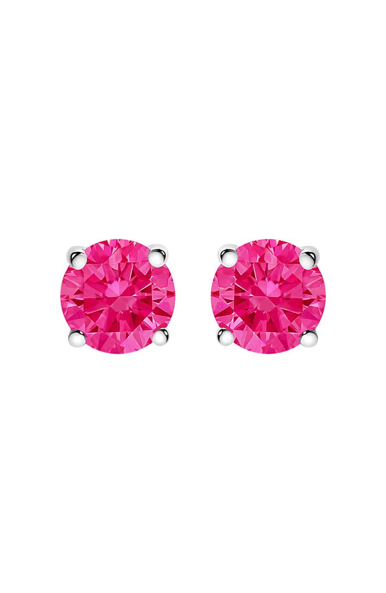 Haus of Brilliance 10K White Gold 1.0 Ct Lab Created Pink Diamond Solitaire Stud Earrings, Alternate, color, White