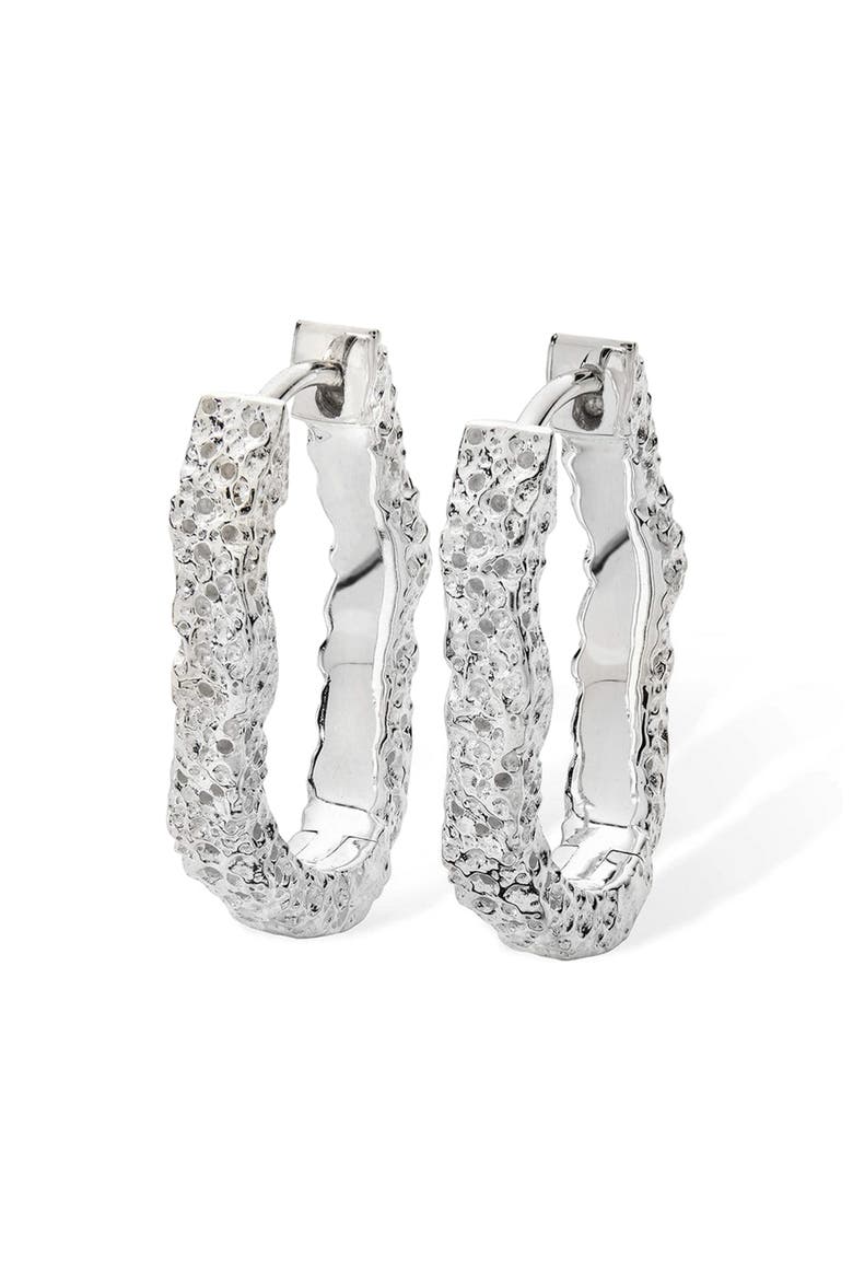 Hula Small Hoop Earring, Main, color, Sterling Silver