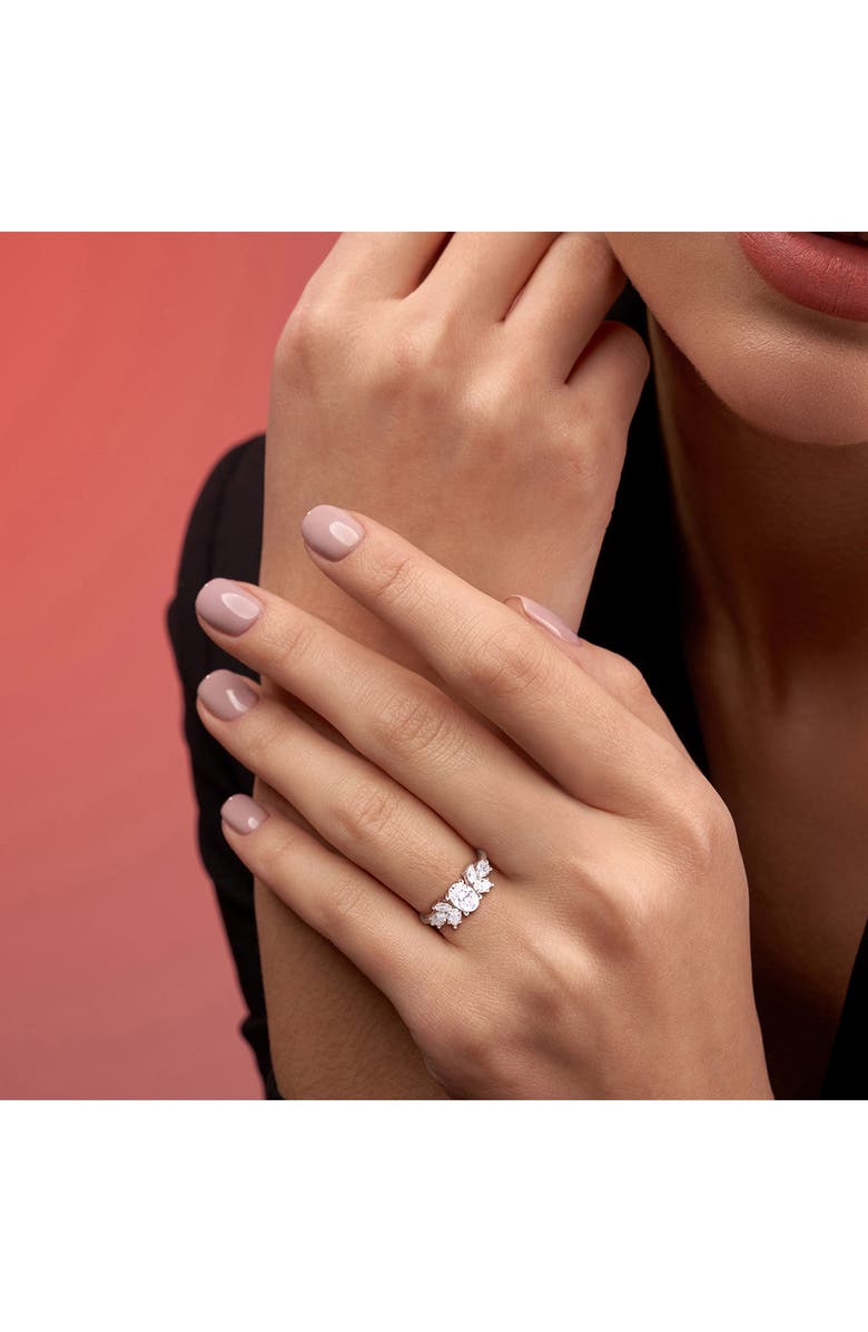 DELMAR Lab-Created Moissanite Engagement Ring, Alternate, color, White