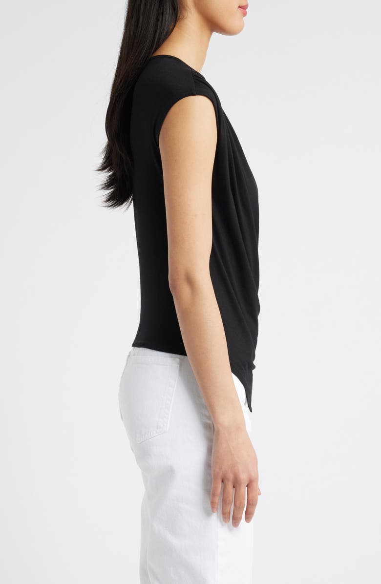 Loveappella Drape Asymmetric Top, Alternate, color, Black