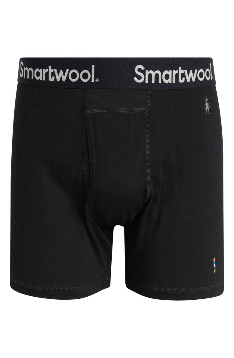 Smartwool Merino Wool Blend Boxer Briefs, Alternate, color, Black