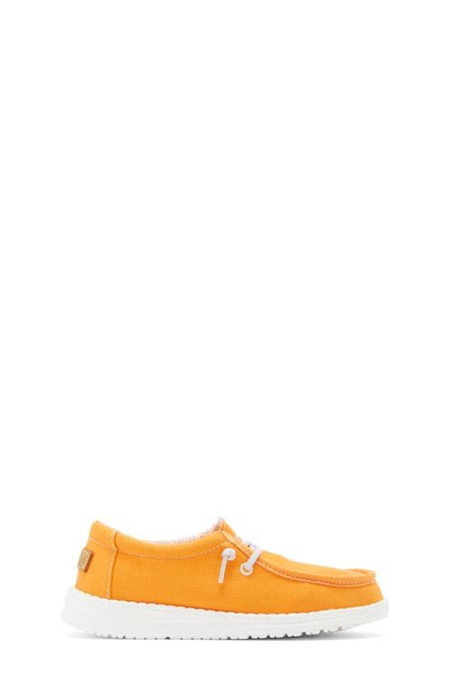 Hey Dude Kids' Wally Moc Toe Slip-on Sneaker In Orange