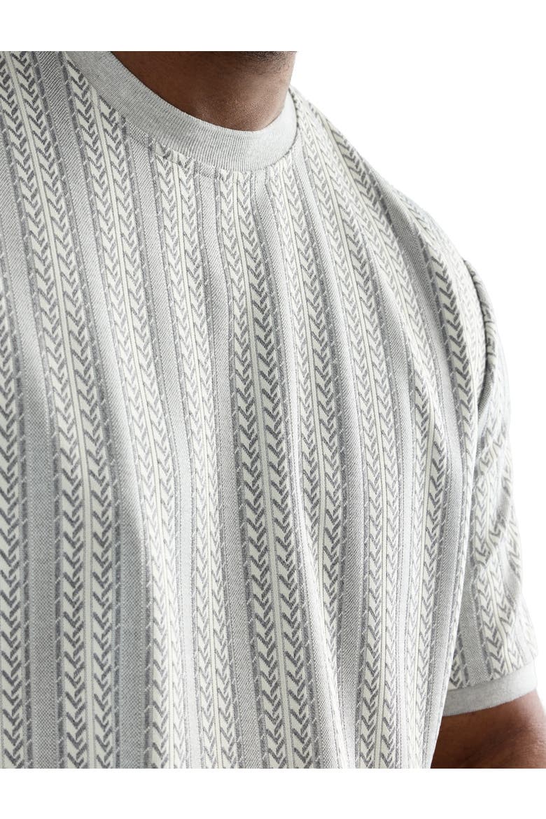 Big & Tall Striped Crewneck T-Shirt, Alternate, color, GREY
