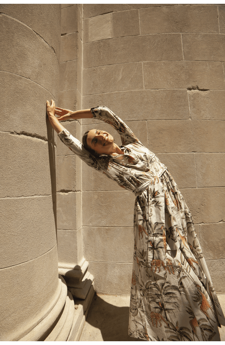 GUADALUPE DESIGN Luciana Jungle Dress White, Alternate, color, White