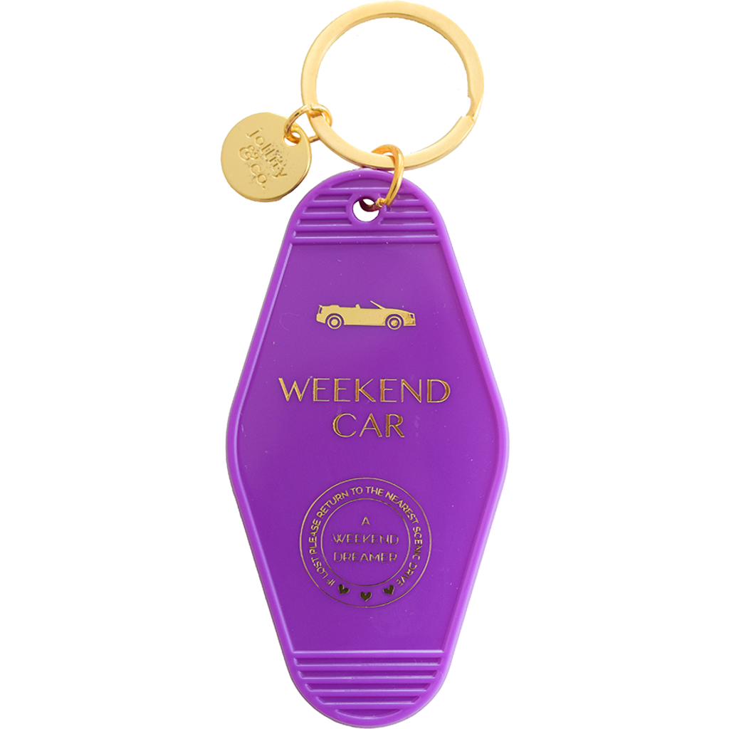 Jollity & Co Vintage Motel Keychains, 6 Style Options In Purple