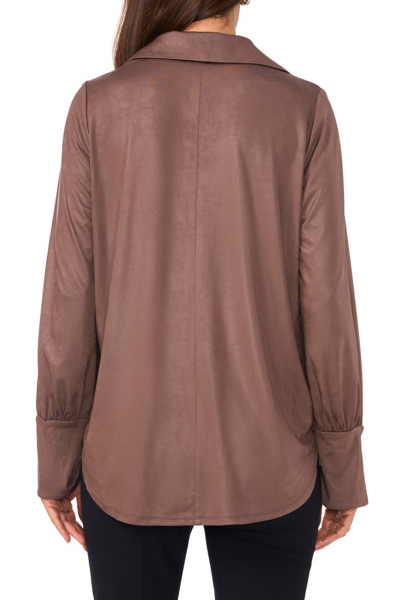 Oversize Johnny Collar Top, Alternate, color, MOCHA