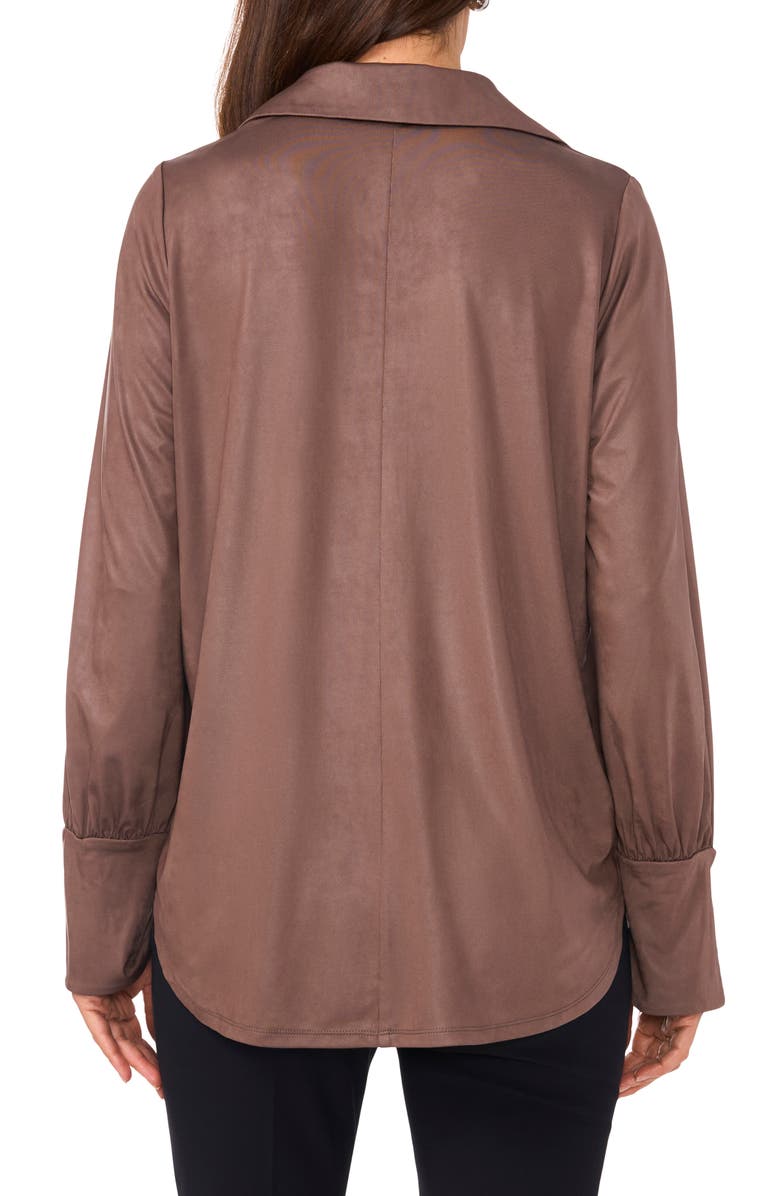 Chaus Oversize Johnny Collar Top, Alternate, color, Mocha