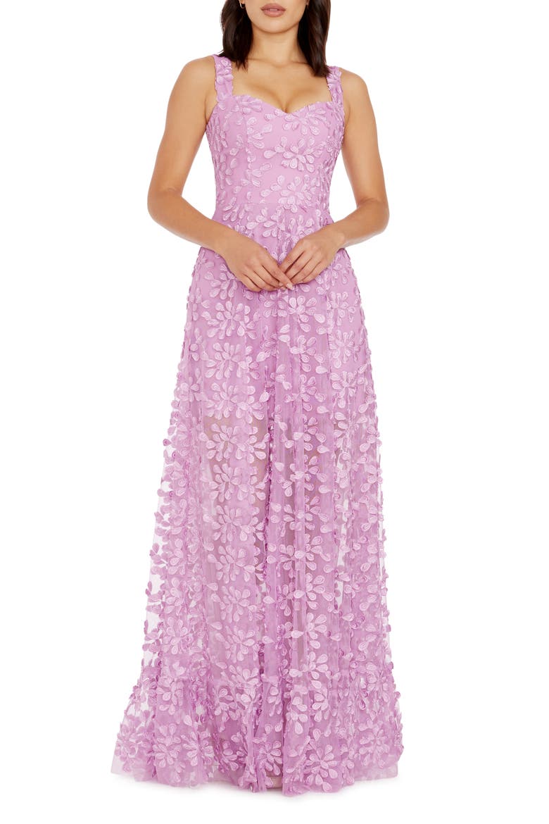 dress the population anabel sleeveless maxi dress Dress The Population Anabel Semi Sheer Sweetheart Neck Gown - BLACK-NUDE