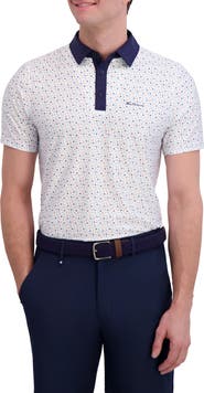 Ben Sherman Polka Dot Print Tech Jersey Golf Polo