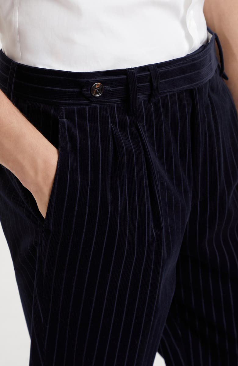 Brunello Cucinelli Pinstripe velvet trousers, Alternate, color, 