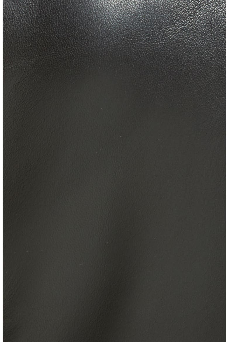 Alexander McQueen Peplum Leather Moto Jacket, Alternate, color, BLACK