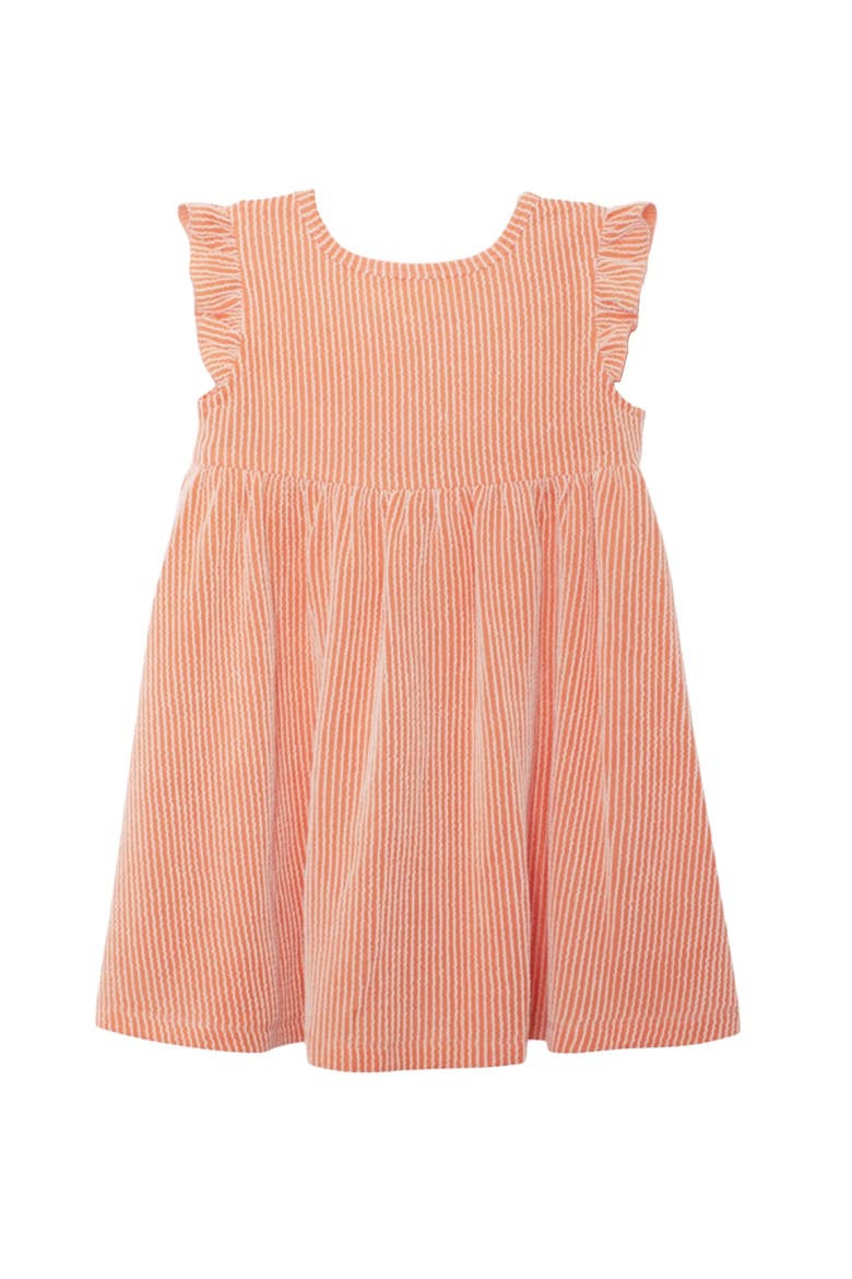 Sunkissed Apricot Short Flutter Sleeve Dress, Alternate, color, Orange