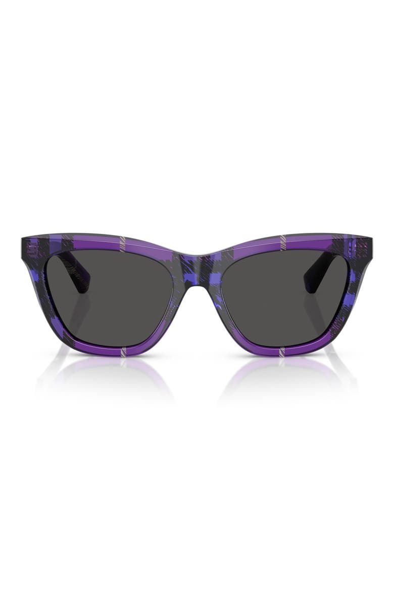 53mm Cat Eye Sunglasses, Main, color, PURPLE/ DARK GREY