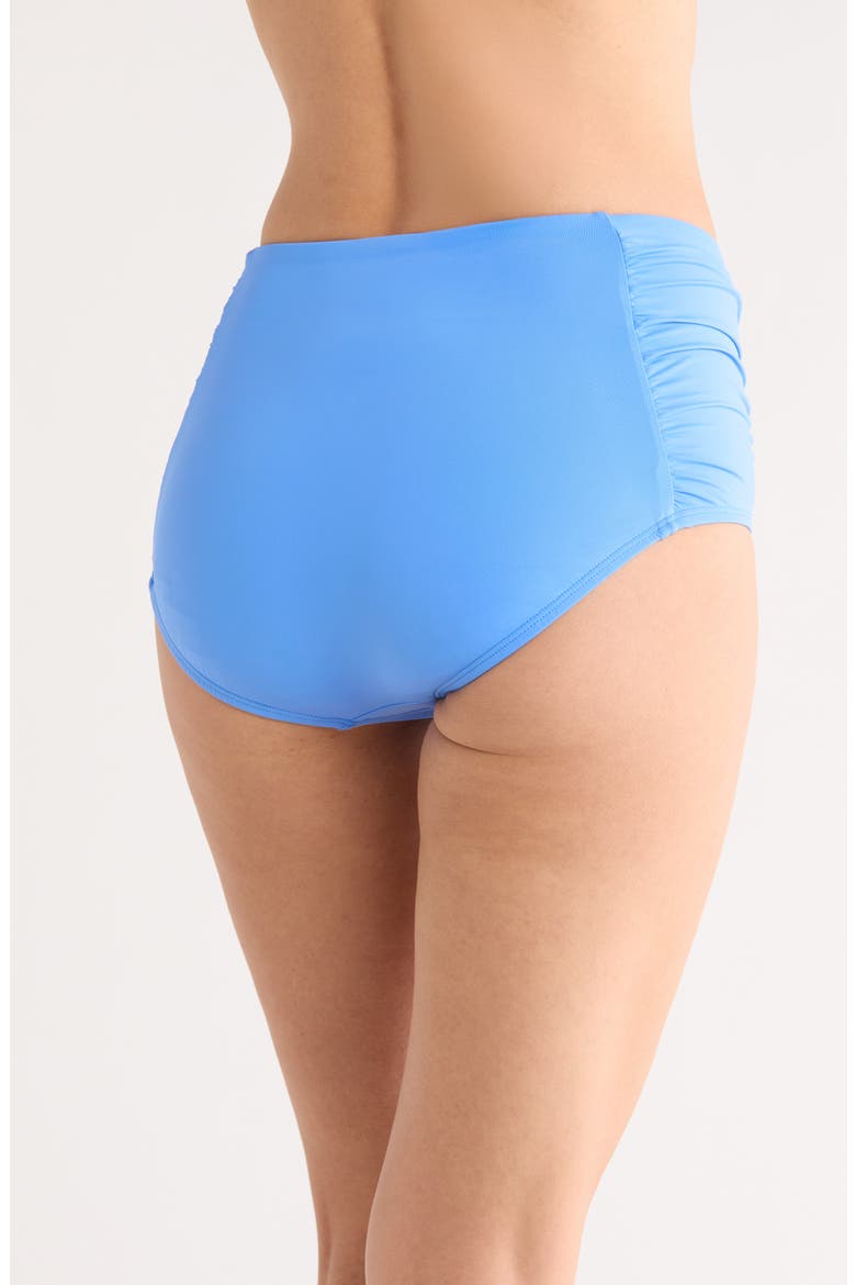 Shirred Bikini Bottoms, Alternate, color, CORNFLOWER