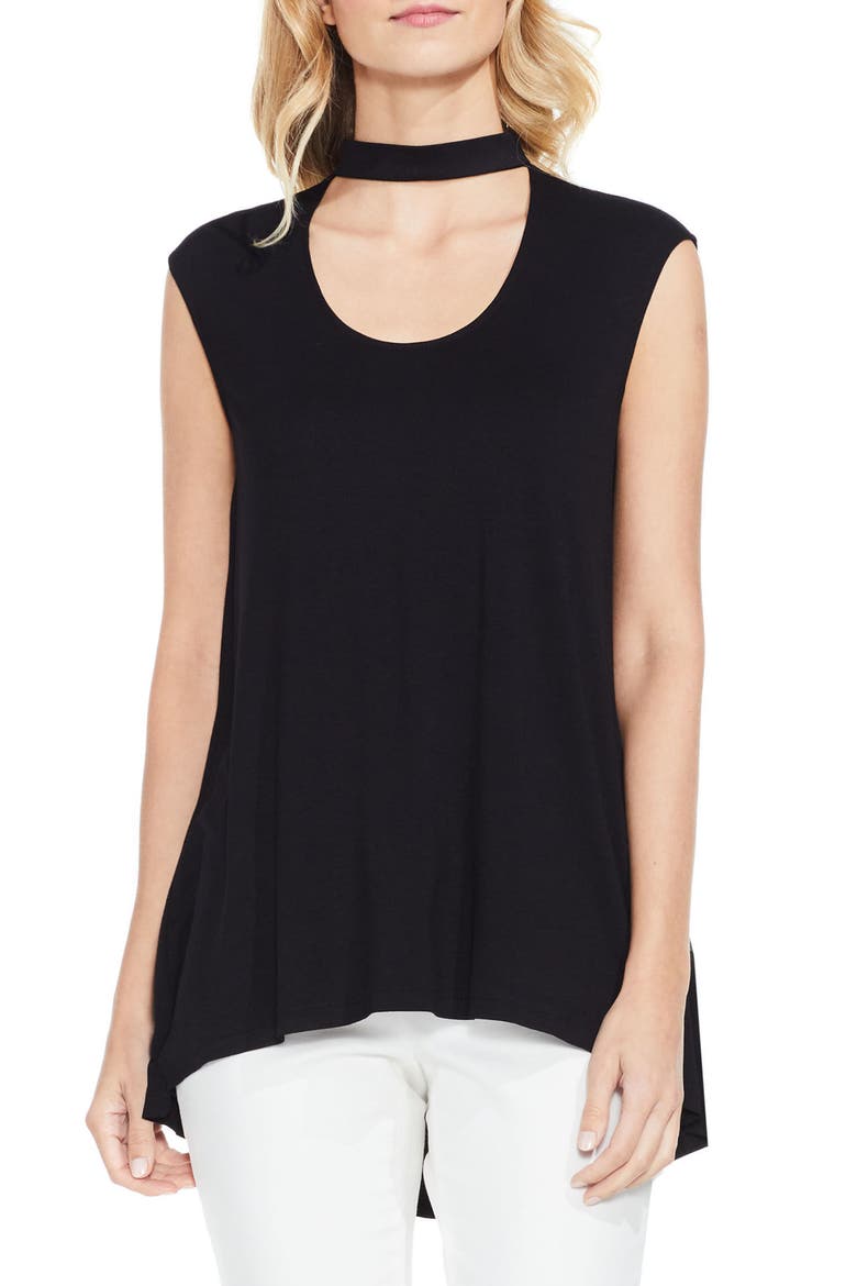 Choker Neck Top, Main, color, RICH BLACK