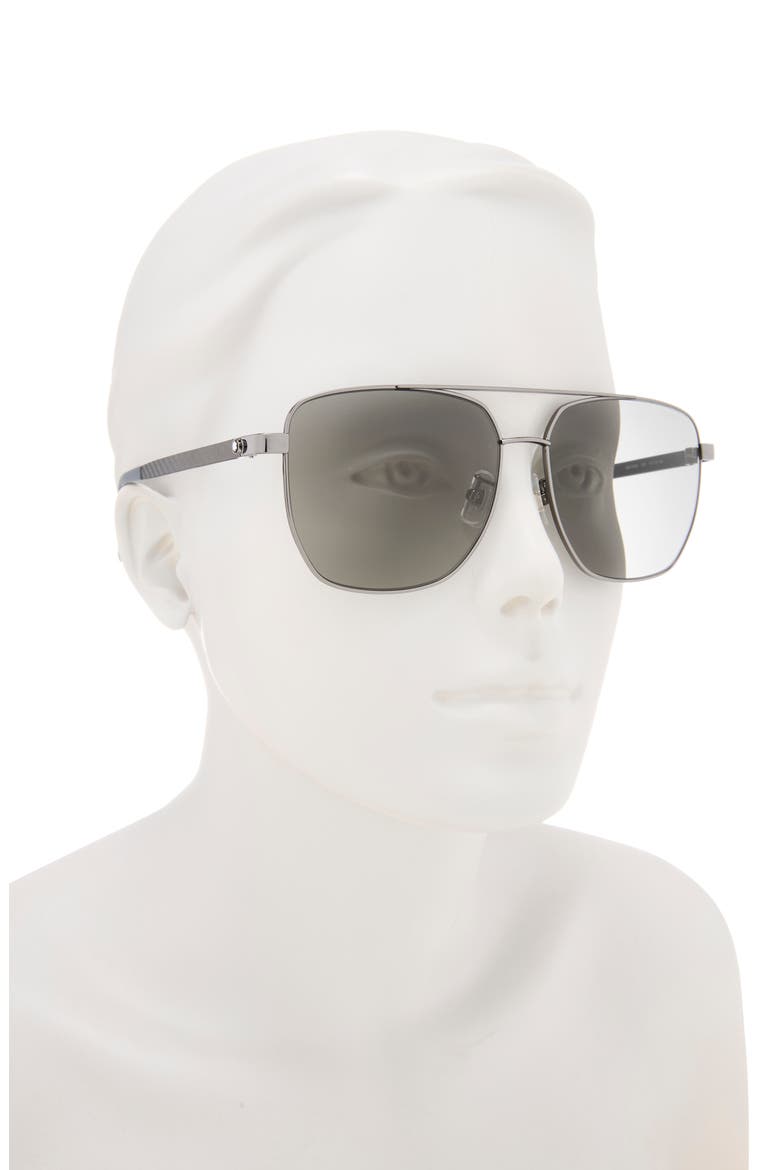 61mm Aviator Sunglasses, Alternate, color, RUTHENIUM GREY GREY