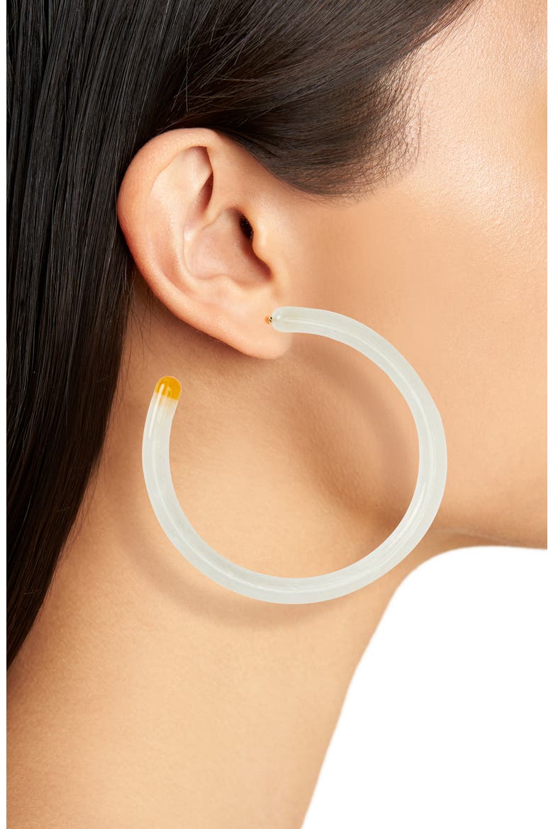 Large Geneva Tubular Hoop Earrings, Alternate, color, PEARL