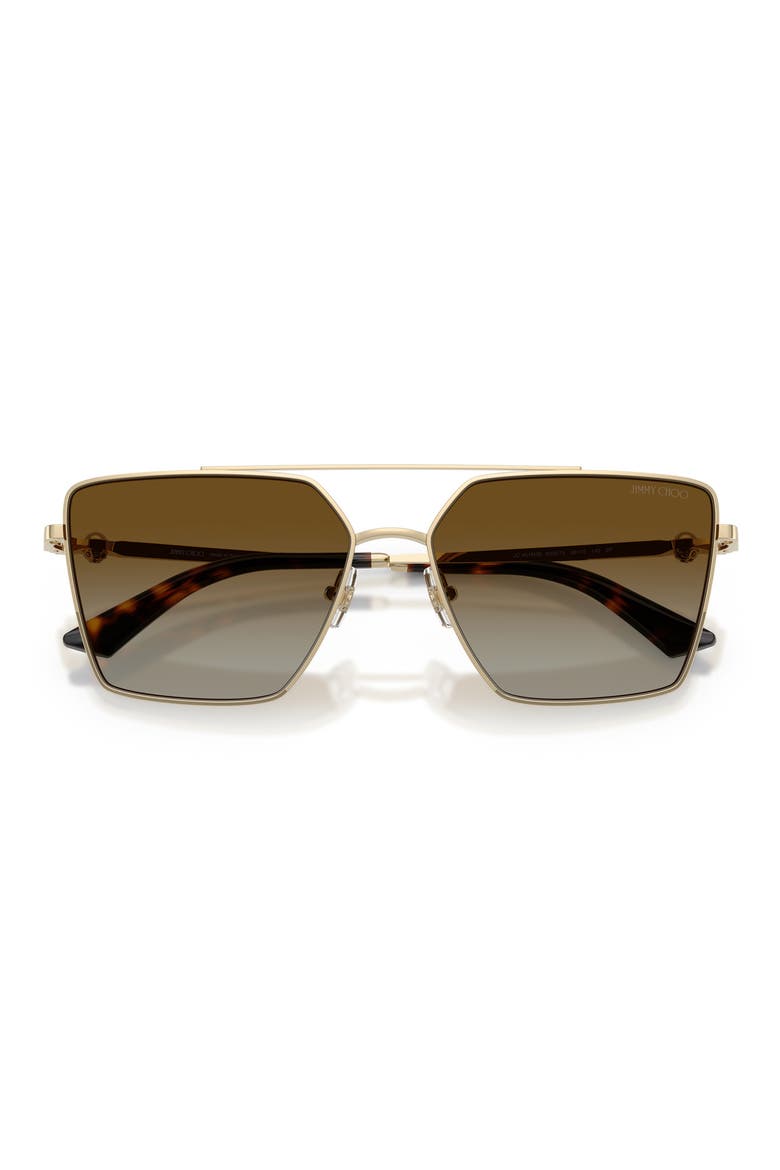 Joss 58mm Polarized Square Sunglasses, Alternate, color, PALE GOLD / POLAR BROWN