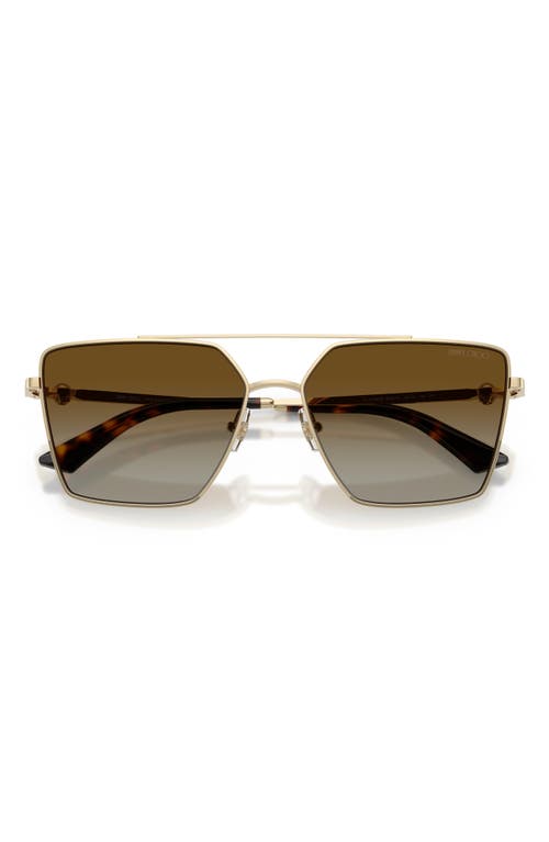 Jimmy Choo Joss 58mm Polarized Square Sunglasses In Brown