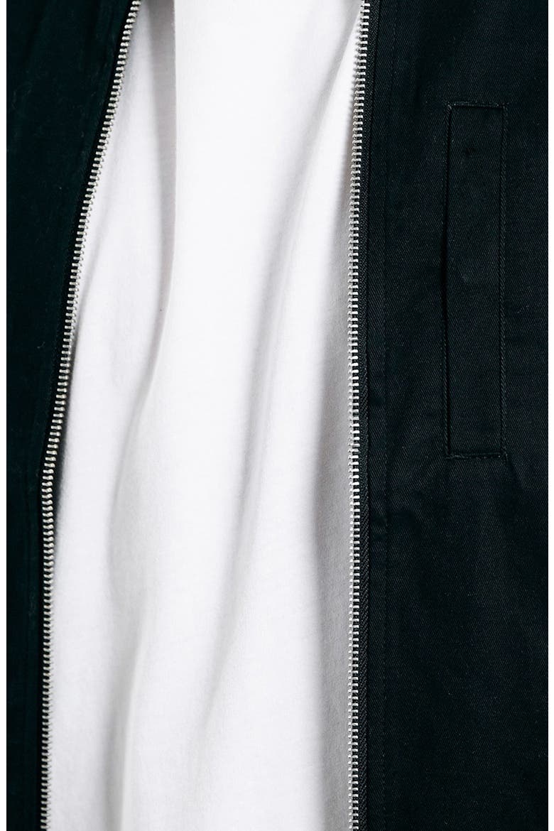 Black Cotton Bomber Jacket, Alternate, color, BLACK