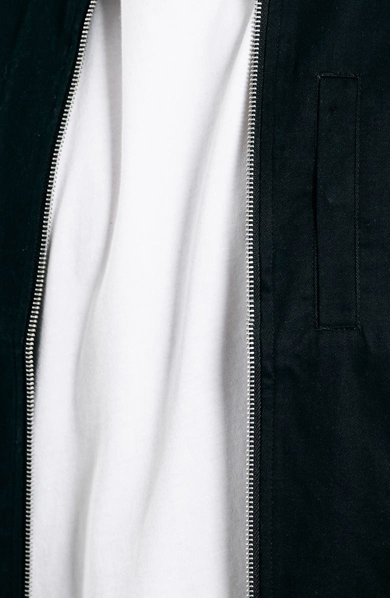 Topman Black Cotton Bomber Jacket, Alternate, color, 