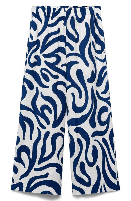 Mango Print Crop Wide Leg Pants