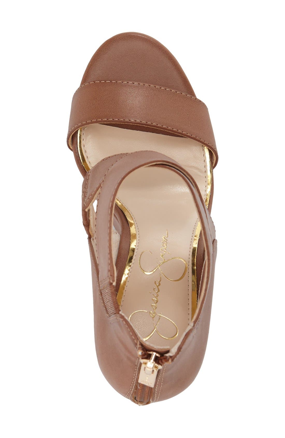'Jamilee' Wedge Sandal, Alternate, color, LIGHT LUGGAGE LEATHER