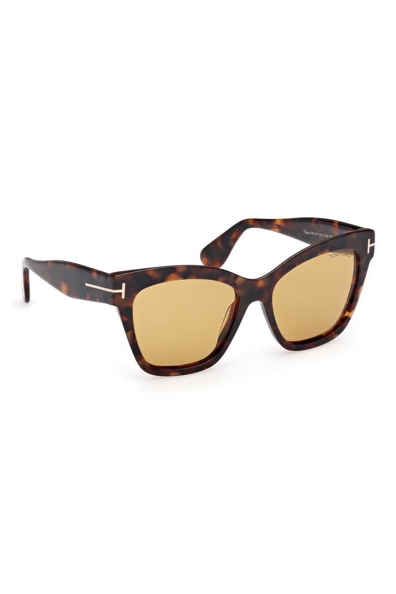 55mm Butterfly Sunglasses, Alternate, color, DARK HAVANA / BROWN