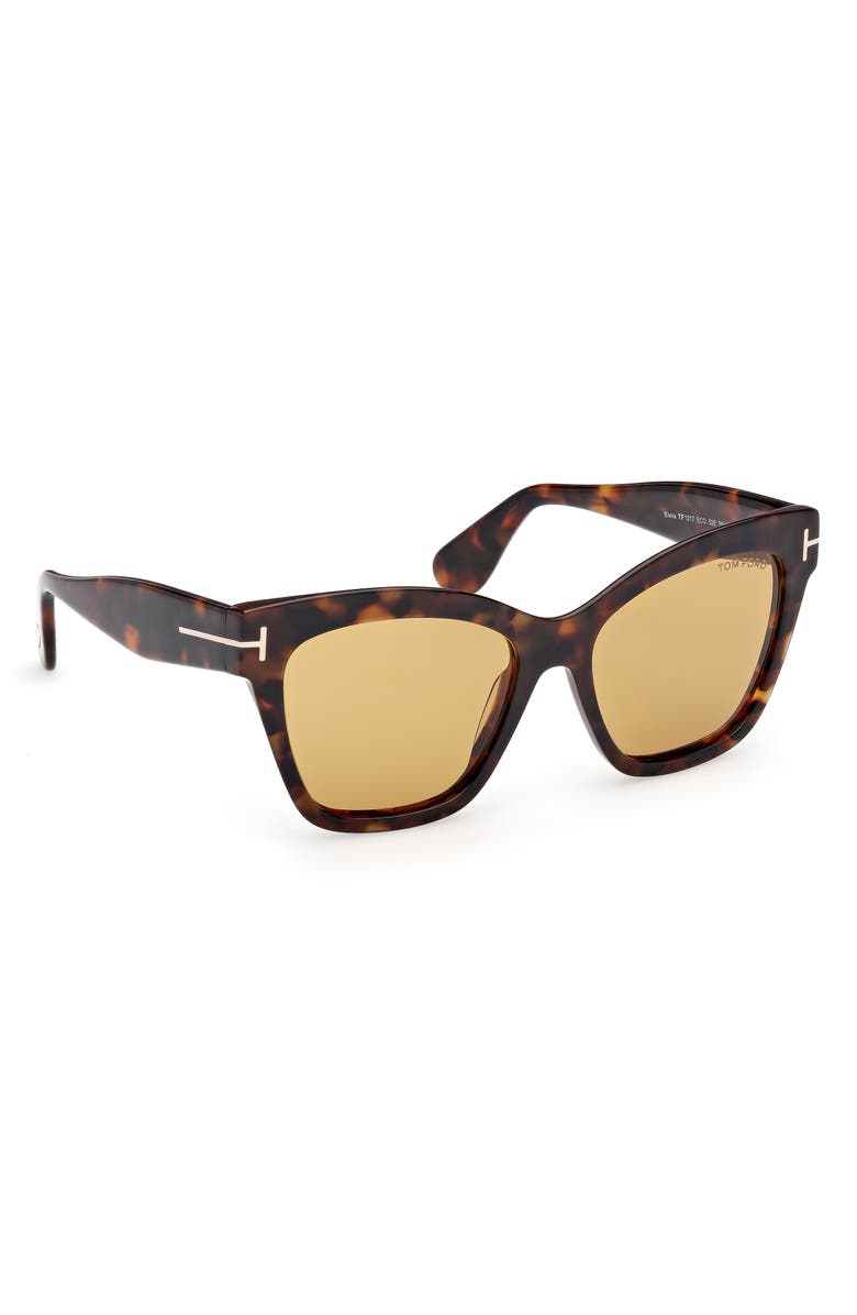 TOM FORD 55mm Butterfly Sunglasses, Alternate, color, Dark Havana / Brown