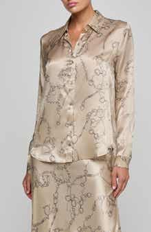 Tyler Long Sleeve Silk Button-Up Shirt