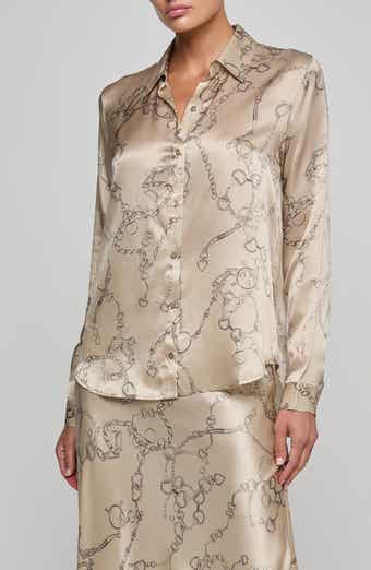 Tyler Long Sleeve Silk Button-Up Shirt