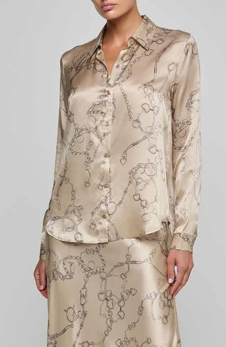 Tyler Long Sleeve Silk Button-Up Shirt
