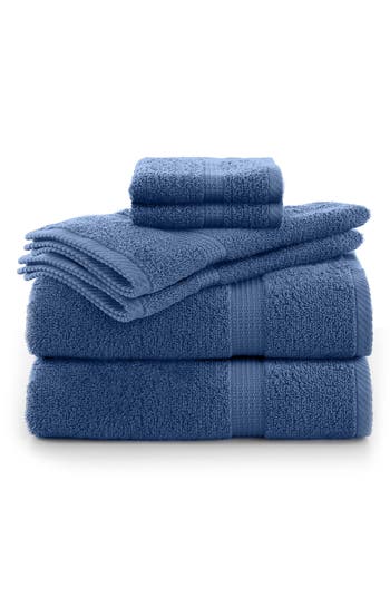 Utica Essentials 6-piece Cotton Bath Towel Set In Blue