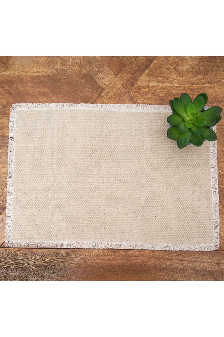 Fringed Sand Placemat Set of 6, Alternate, color, Beige