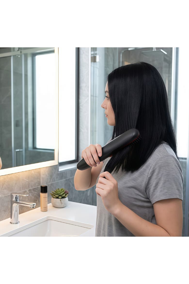 Modern Velvet Heated Hair Straightener, Alternate, color, Black