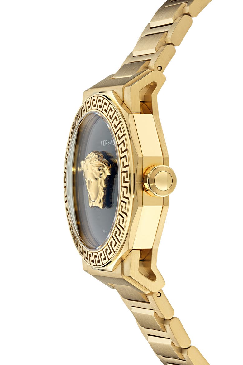 Medusa Deco Bracelet Watch, 38mm, Alternate, color, IP YELLOW GOLD