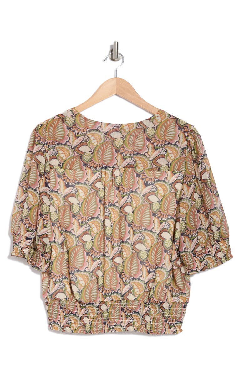 DR2 by Daniel Rainn V-Neck Smocked Waist Top, Alternate, color, Q029 Navy