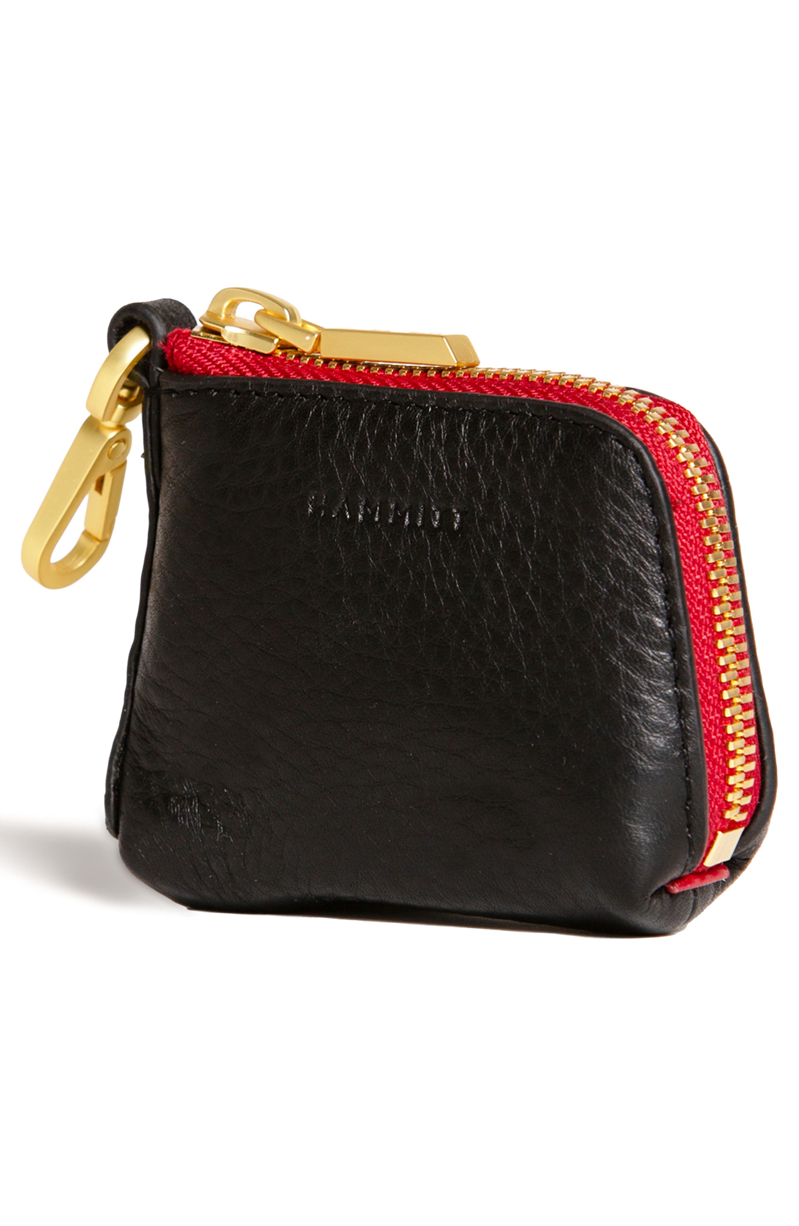 Syd Pouch, Alternate, color, BLACK/ BRUSHED GOLD RED ZIP