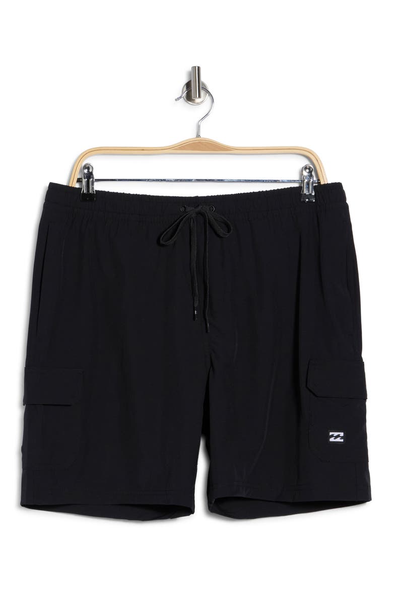 Cargo Volley Swim Shorts, Alternate, color, BLACK