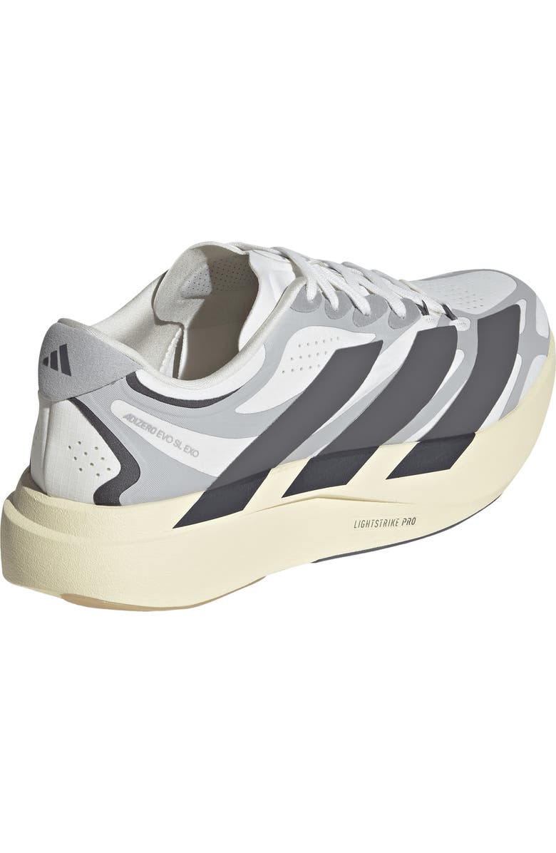 adidas Adizero Evo SL EXO Running Shoe, Alternate, color, White/ Utility Black/ Grey