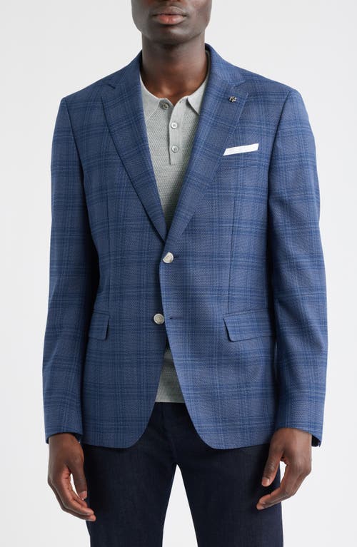 Hugo Boss Boss Hutson Slim Fit Plaid Sport Coat In Blue