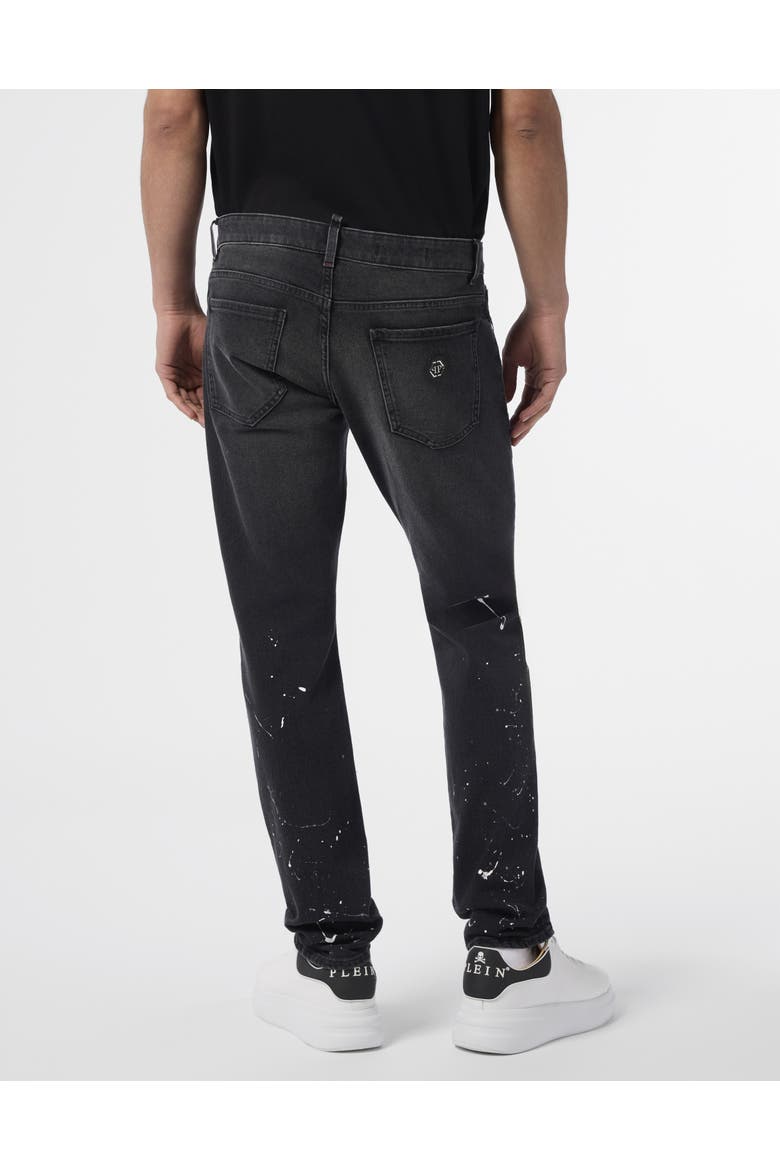Super Straight Cut Jeans Paint Men, Alternate, color, pantherblack