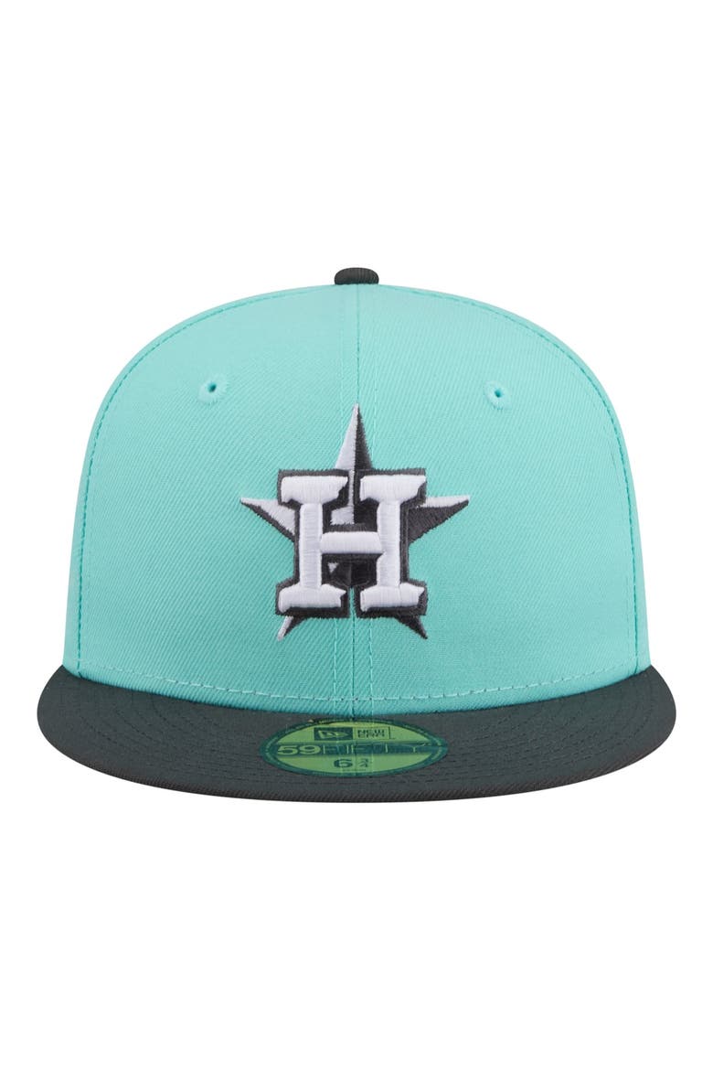 Men's New Era Turquoise/Charcoal Houston Astros Two-Tone Color Pack 59FIFTY Fitted Hat, Alternate, color, Turquoise