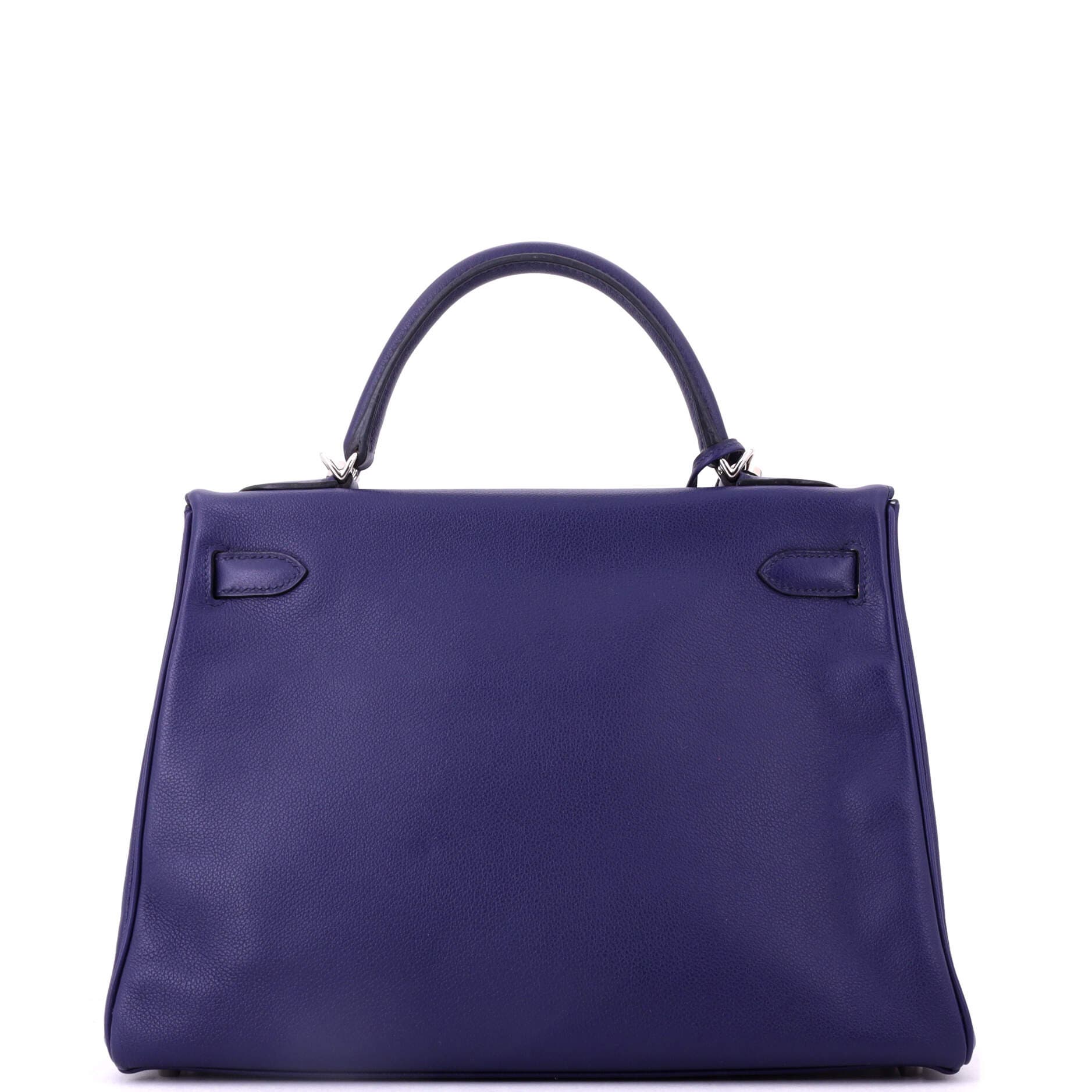 Kelly Handbag Verso Evercolor with Palladium Hardware 32, Alternate, color, Blue